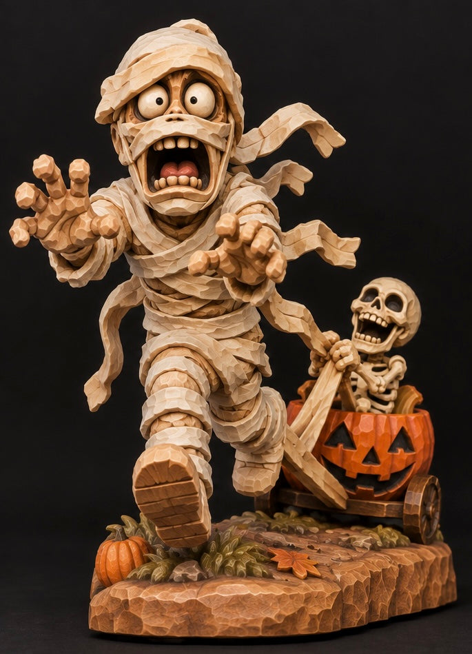 Mummy Toilet Paper Disaster — Digital Carving Pattern