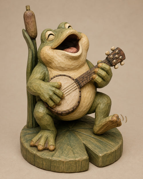 Banjo Frog digital carving pattern main image