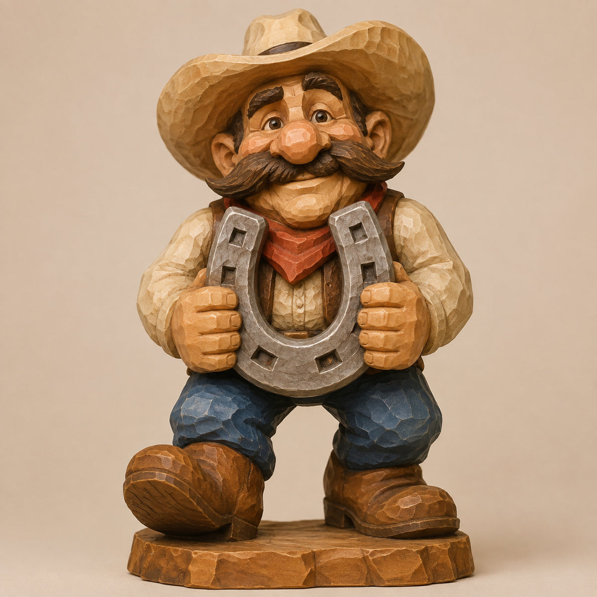 Cowboy Horseshoe carving pattern main image