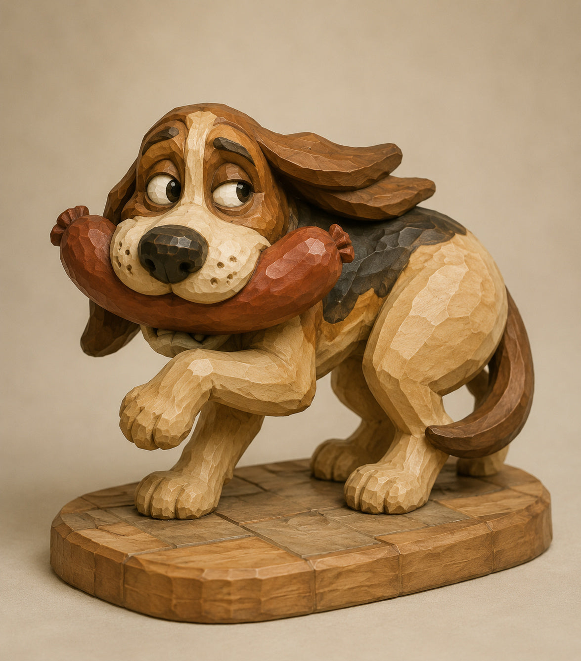Dog Stealing Sausage digital carving pattern main image