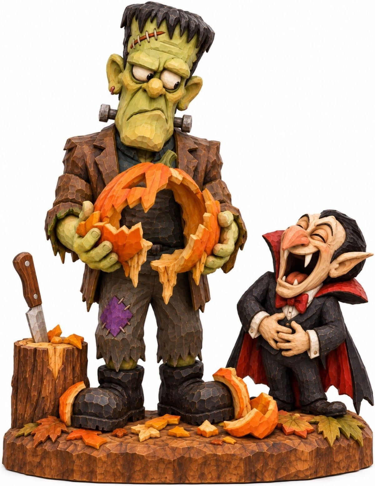 Frankenstein Pumpkin Carving Accident carving pattern