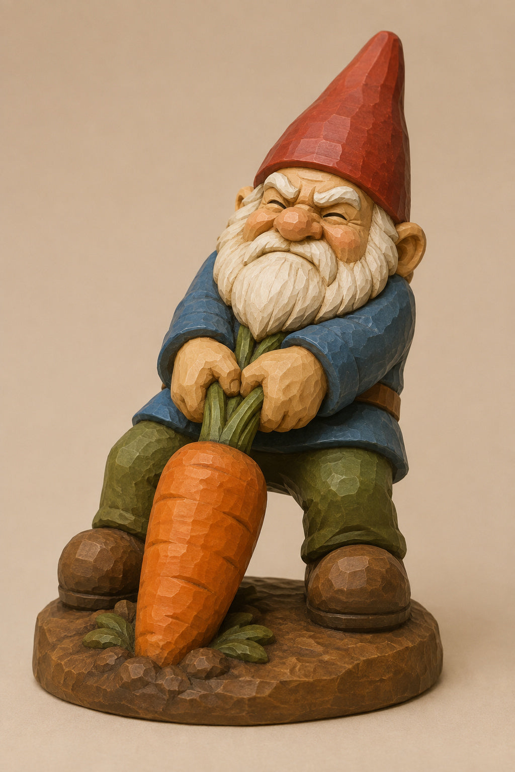 Gnome Pulling Carrot carving pattern main image