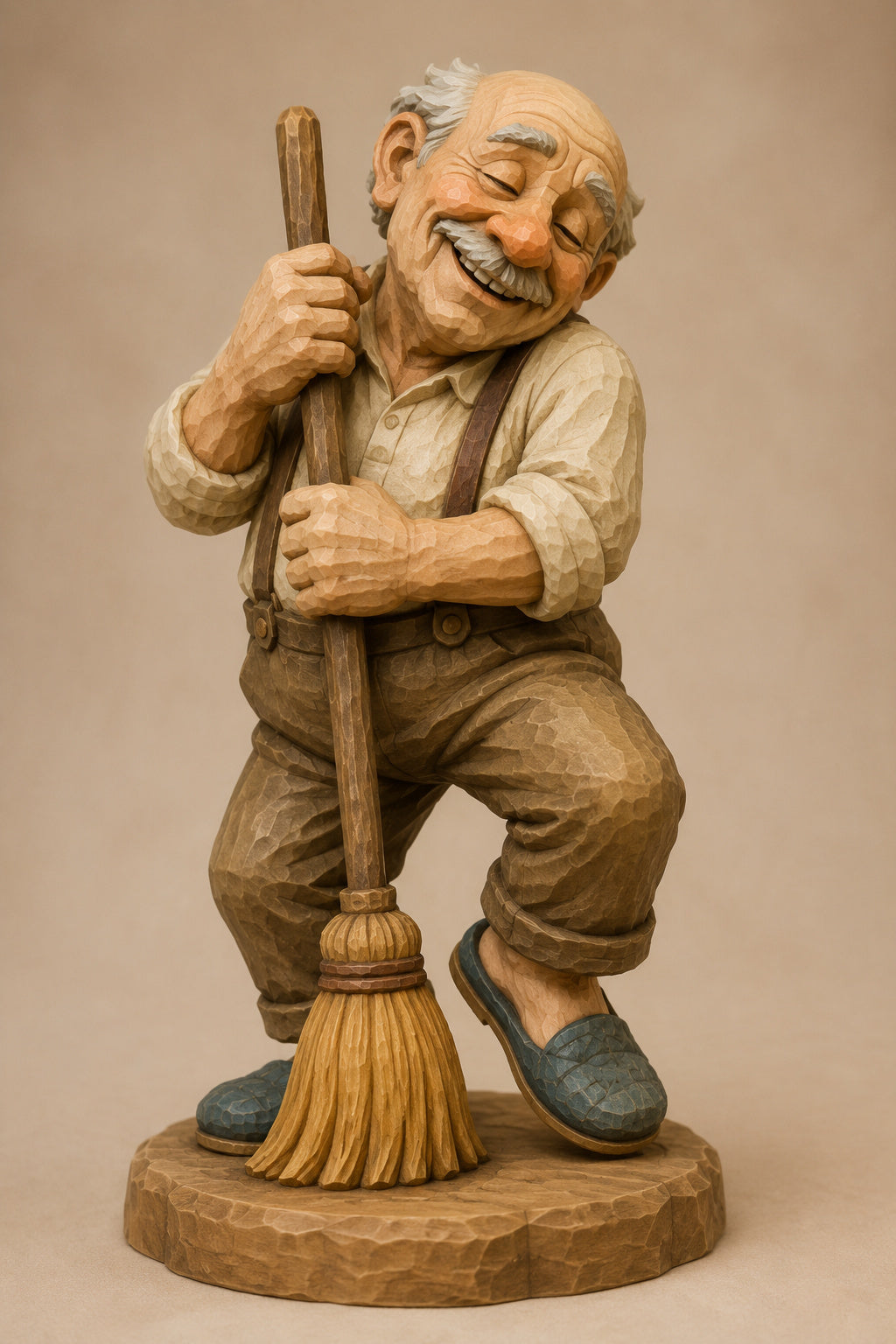 Grandpa Dancing with Broom digital carving pattern main image