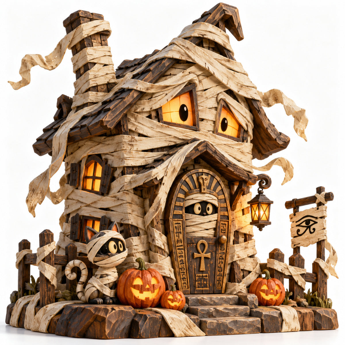 Mummy House Halloween carving reference