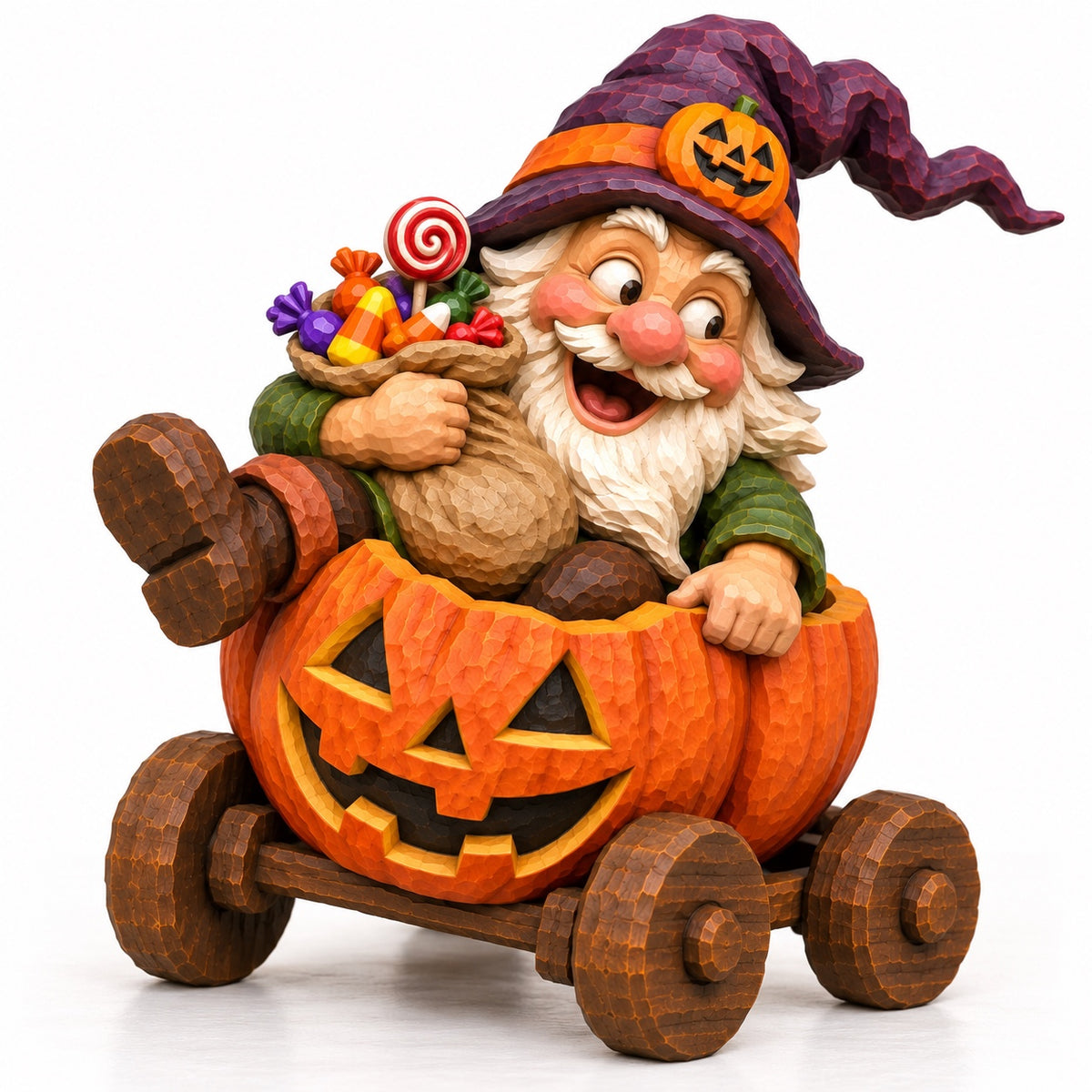 Pumpkin Cart Getaway digital carving pattern main image