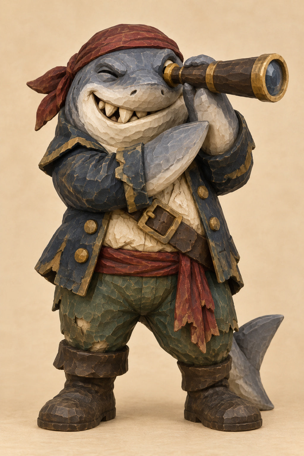 Shark Pirate Lookout digital carving pattern main image