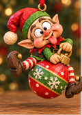 Silly Christmas Elf Ornament woodcarving pattern