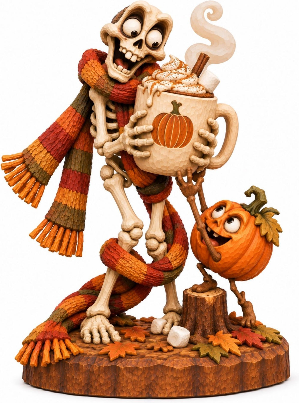 Skeleton Pumpkin Spice Emergency carving pattern